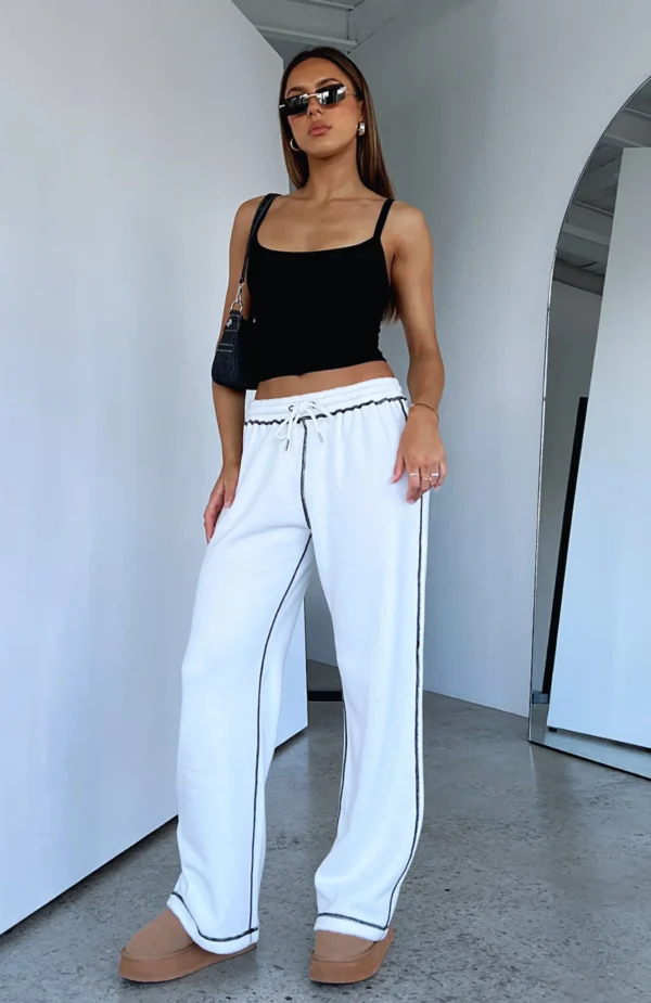 Monday Mood Track Pants White